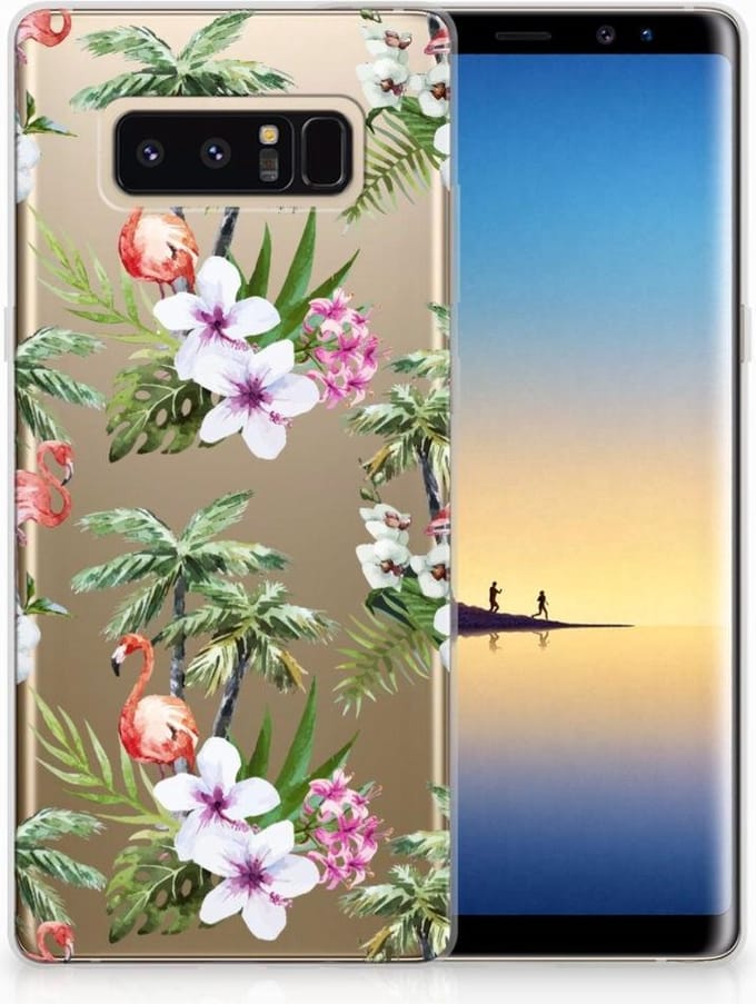 Samsung Galaxy Note 8 TPU Hoesje Flamingo Palms