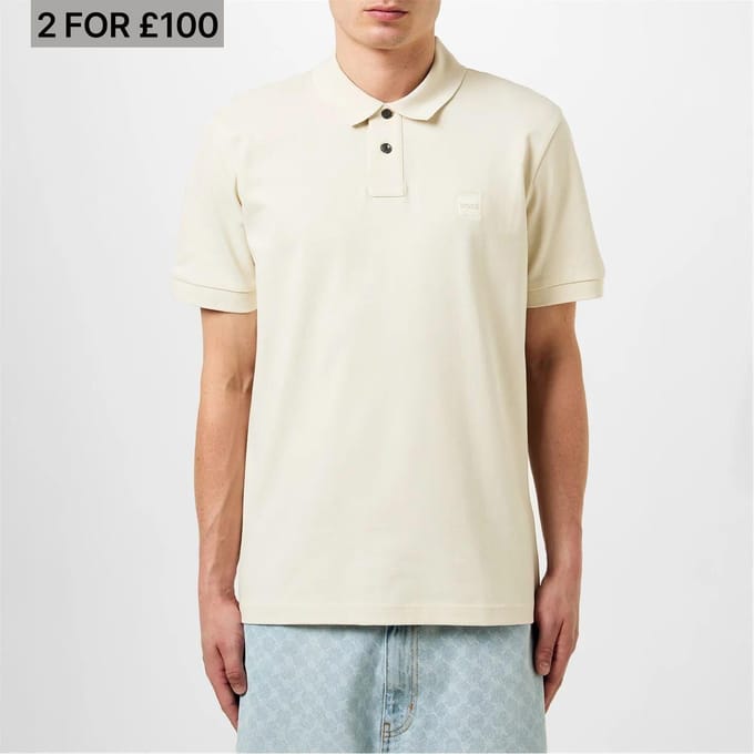 Boss Polo-shirt voor heren met Passenger Box-logo (Wit)