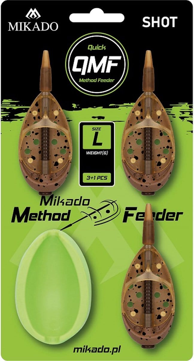 Mikado Method Feeder Set L – 3x30g + Feeder Mould – Q.M.F. Quick Change – Long Cast – Feedervissen