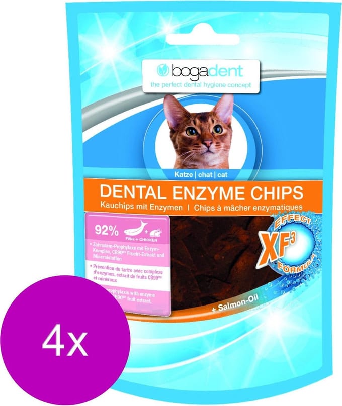 Bogadent Dental Enzyme Chips 50 g - Gebitsverzorging - 4 x Vis