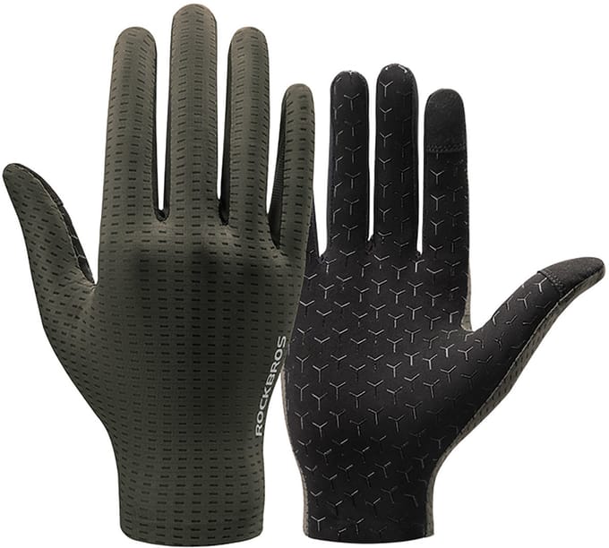 Rockbros Breathable Full Finger Cycling Gloves Size: M - Green