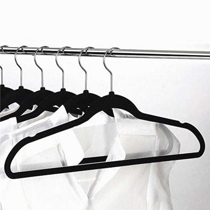 200 fluwelen antislip kleerhangers - ruimtebesparend en stevig