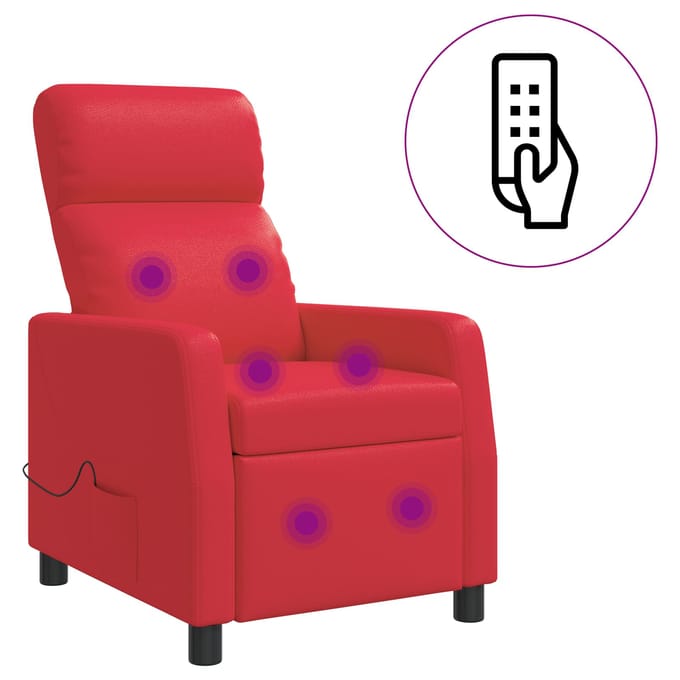 vidaXL - Massage - Relaxstoel - Rood - Kunstleer