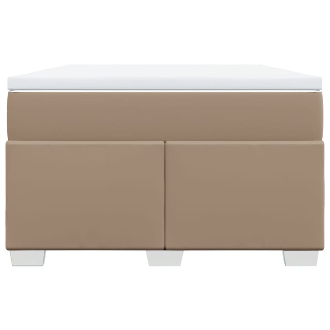 vidaXL - Boxspring - met - matras - kunstleer - cappuccinokleurig - 120x200 - cm