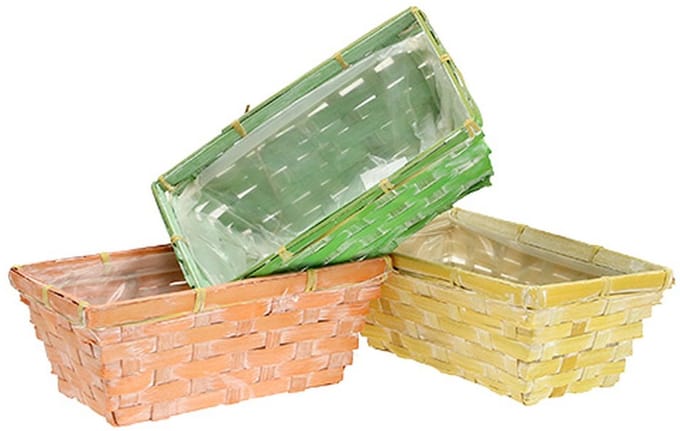 Frietmandenset vierkant veelkleurig 20/11cm 8 stuks, 8 Stück