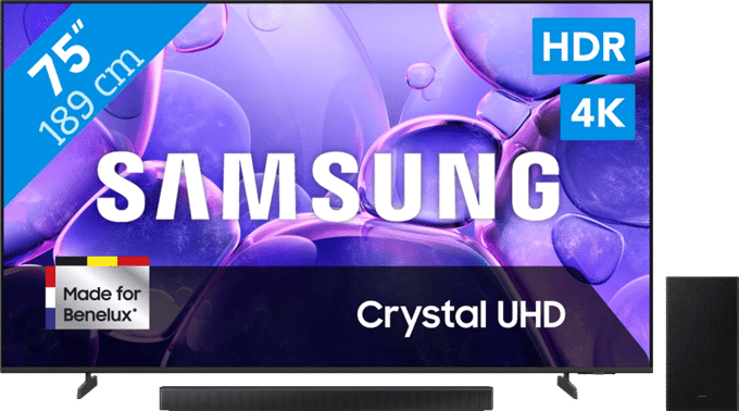 Samsung 75" Crystal UHD U8070F 4K (2025) + Samsung HW-B66CF (2025)