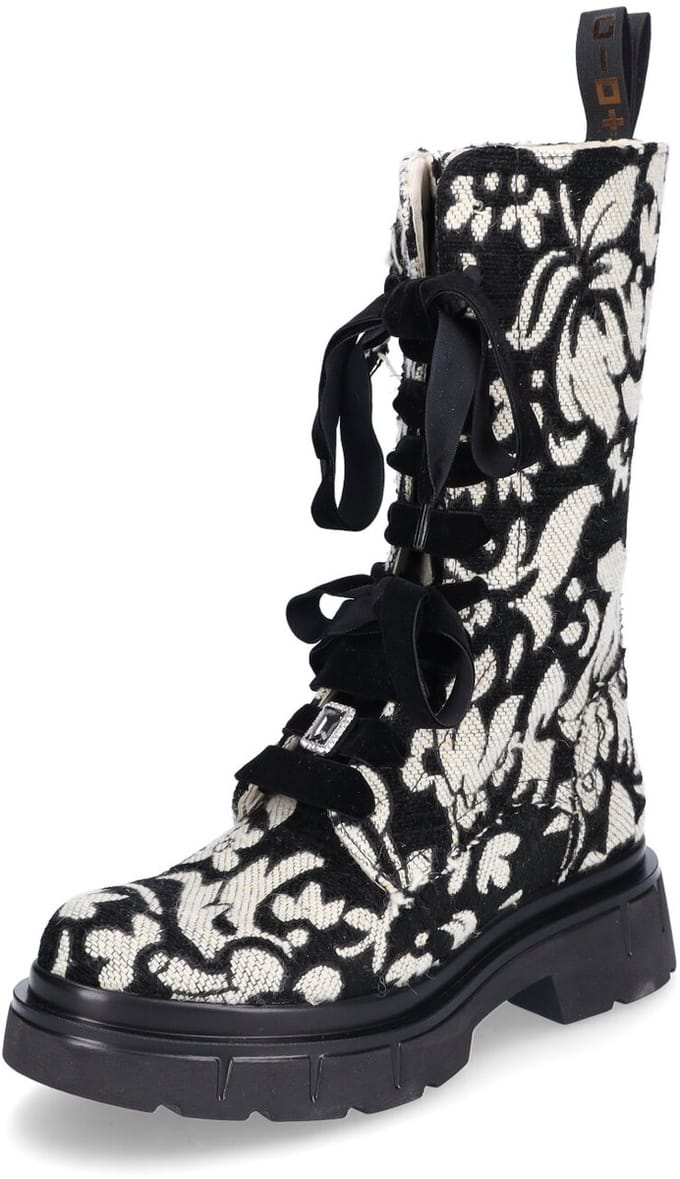 Gio+ dames halfhoge laarzen zwart wit