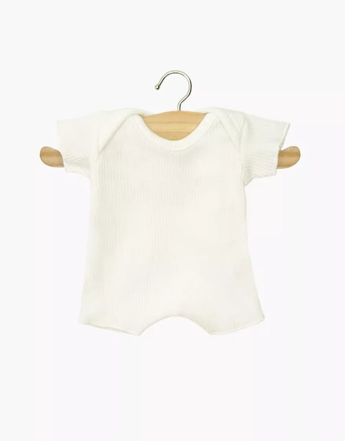 Minikane Poppenkleding Wit Rompertje 28 cm