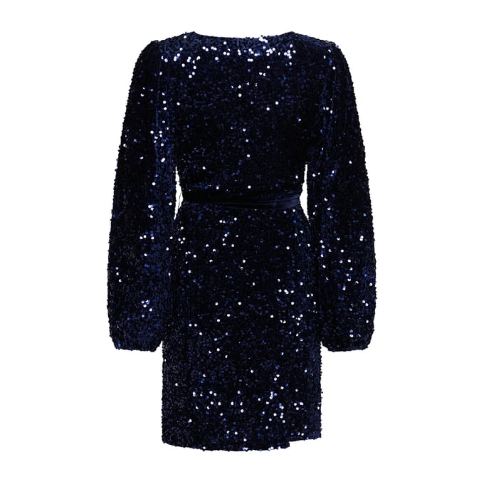 Teagan wikkeljurk in blauw