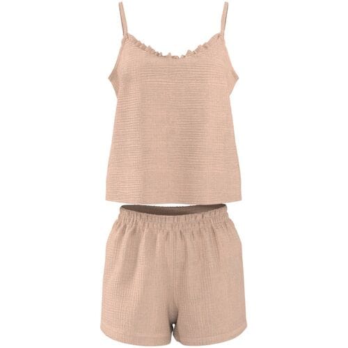 ESMARA Mousseline dames shortama (Perzik, M (40/42))