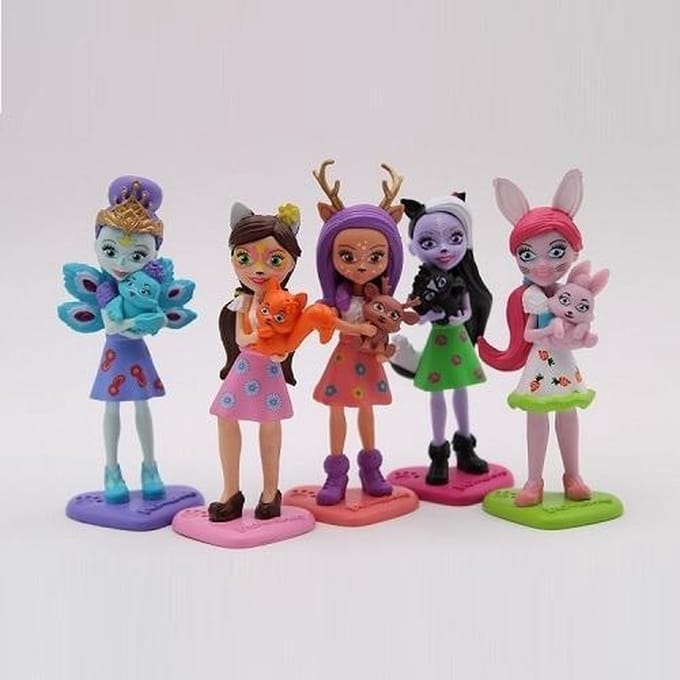 Speelset Enchantimals speelfiguren - Danessa Deer - Patter Peacock -Bree Bunny - 10cm