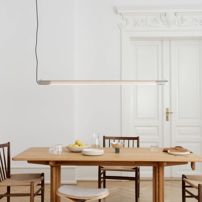 GEJST hanglamp Radent, staalgrijs, lengte 138 cm, G13 LED