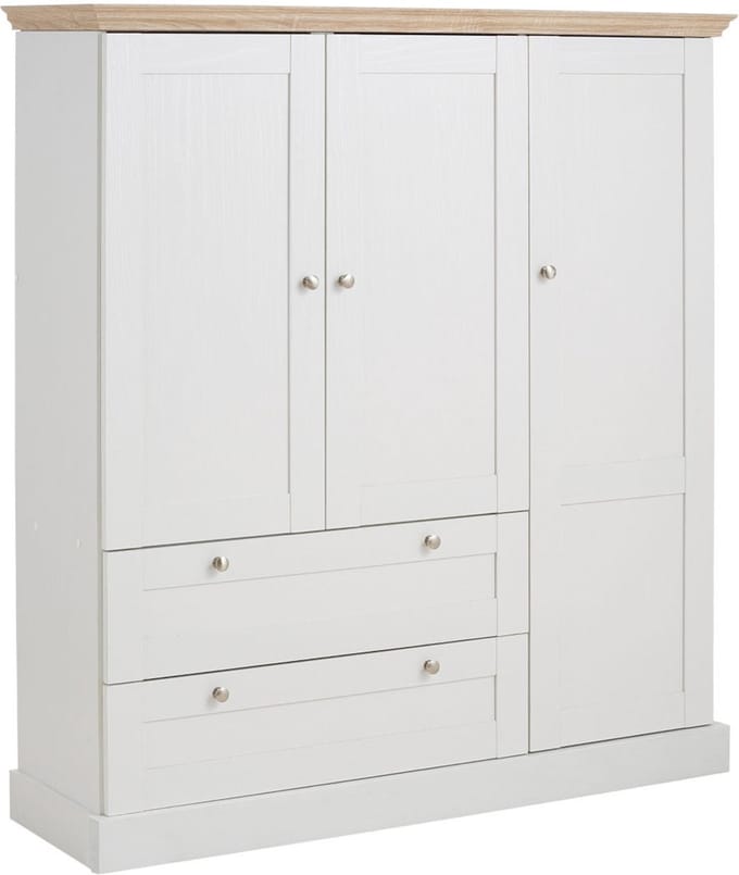 Binz - Commode 2+1 Deuren 2 Laden Eiken (130 x 122 x 35 cm)