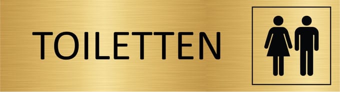 CombiCraft deurbordje Toiletten in goud met tape - 165 x 45 mm