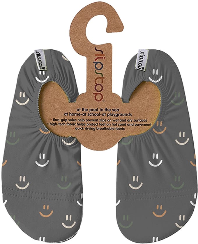 Slipstop antislip waterschoen Smiley grey - Maat INF 18-20