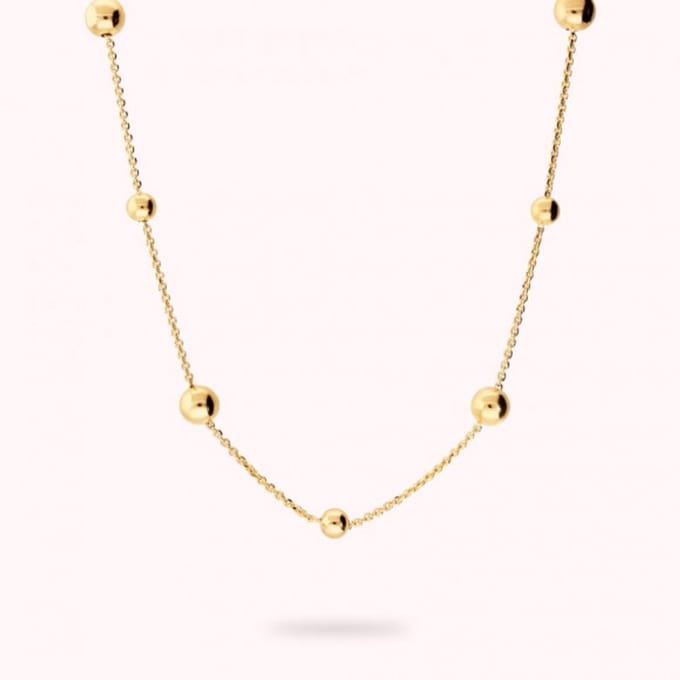 Bronzallure Rolò Chain With Alternate Bead Necklace WSBZ02574Y.YG-457 Brons 45