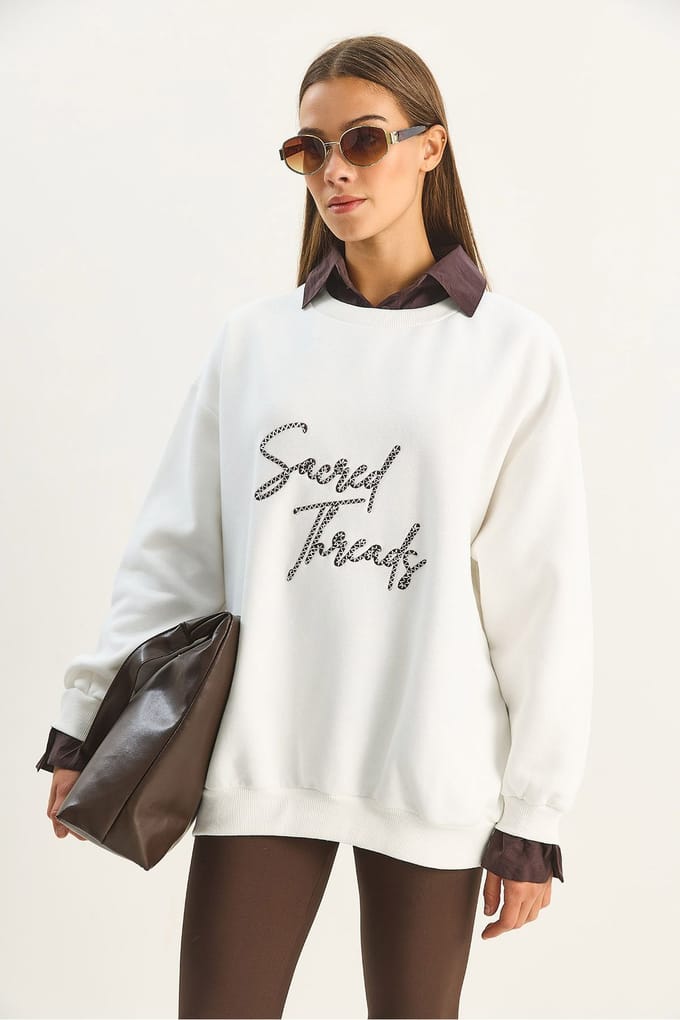 Geborduurd Crew Neck Sweatshirt