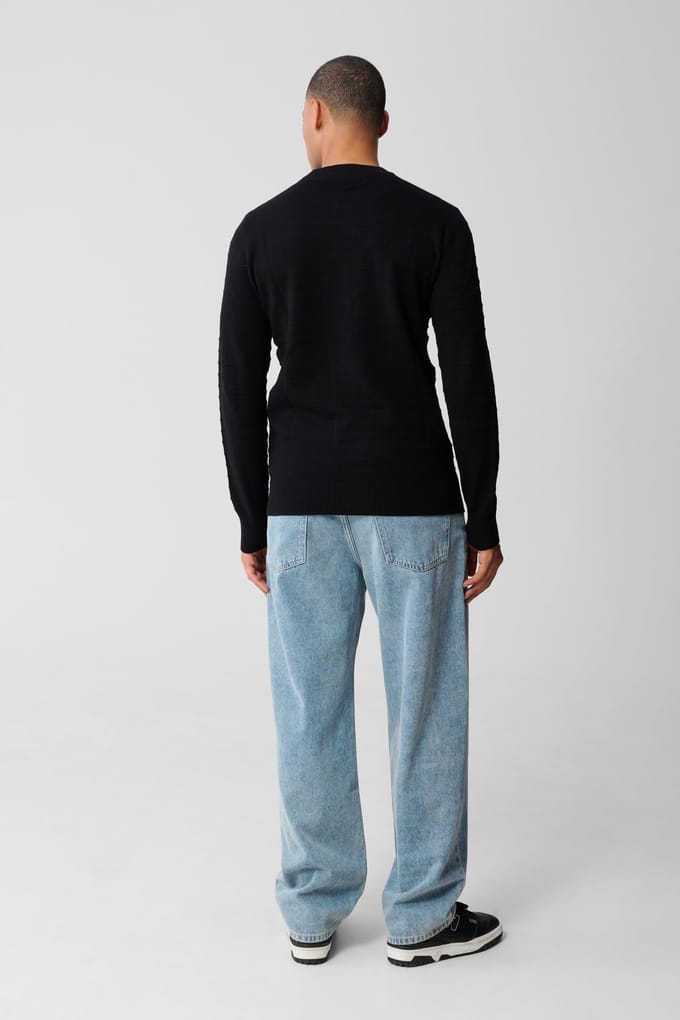 Shoeby Ma-sbfencing Block Knit Black Größe: L | Pullover Outlet | Herren | Schwarz