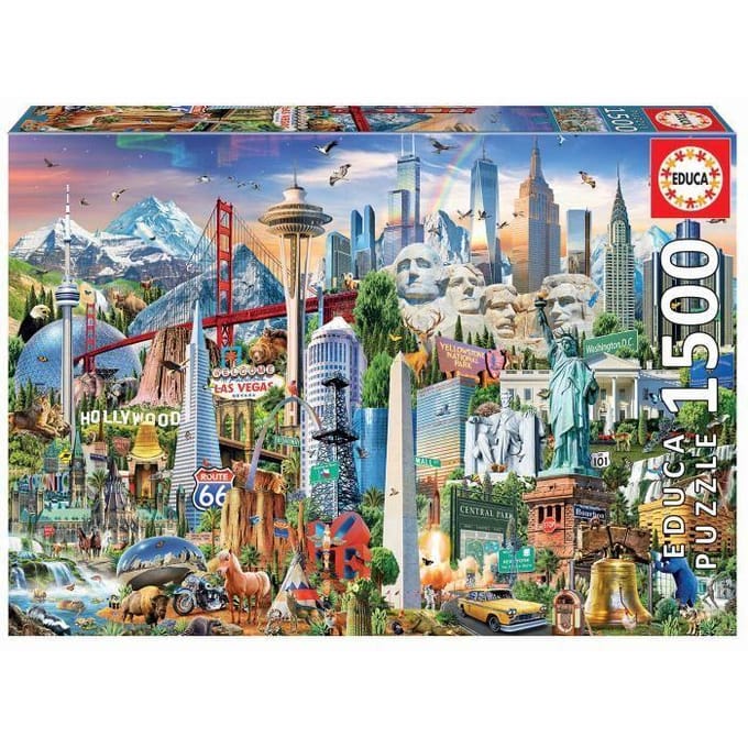 Educa - Puzzel 1500 stukjes - 1500 SYMBOLEN VAN NOORD AMERIKA