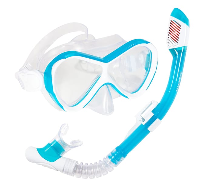 Atlantis Abaco Combo - Snorkelset - Duikbril - Snorkel - Kinderen - Wit/Turquoise