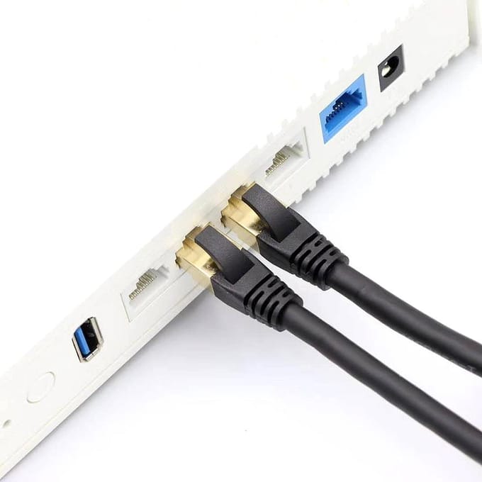 Câble Ethernet Cat8 câble réseau haute vitesse 40Gbps 2000Mhz/paire torsadée blindée/plaqué or 2m noir