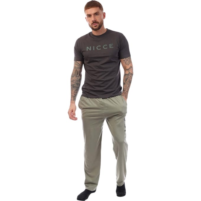 Nicce Heren Aderyn Katoenen Loungewear Set (Khaki)
