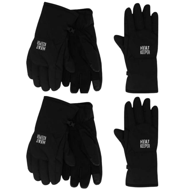 Heatkeeper - Dames winter handschoenen - Softshell - Zwart - S/M - 4-Paar
