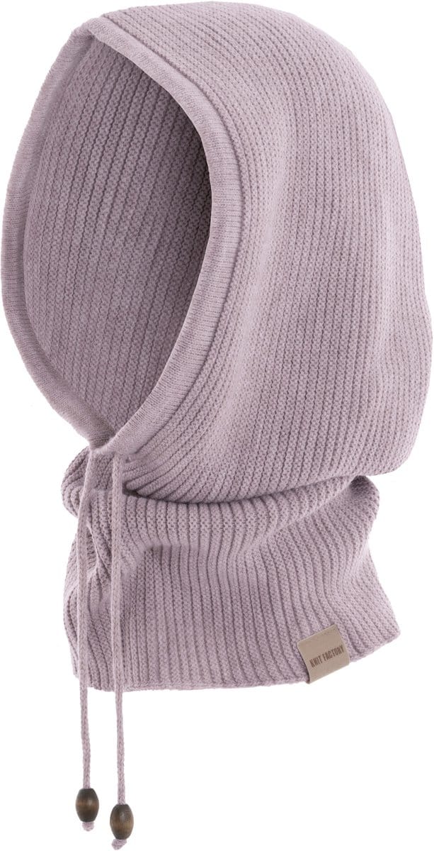 Knit Factory Evy Colsjaal met capuchon - Mauve - One Size