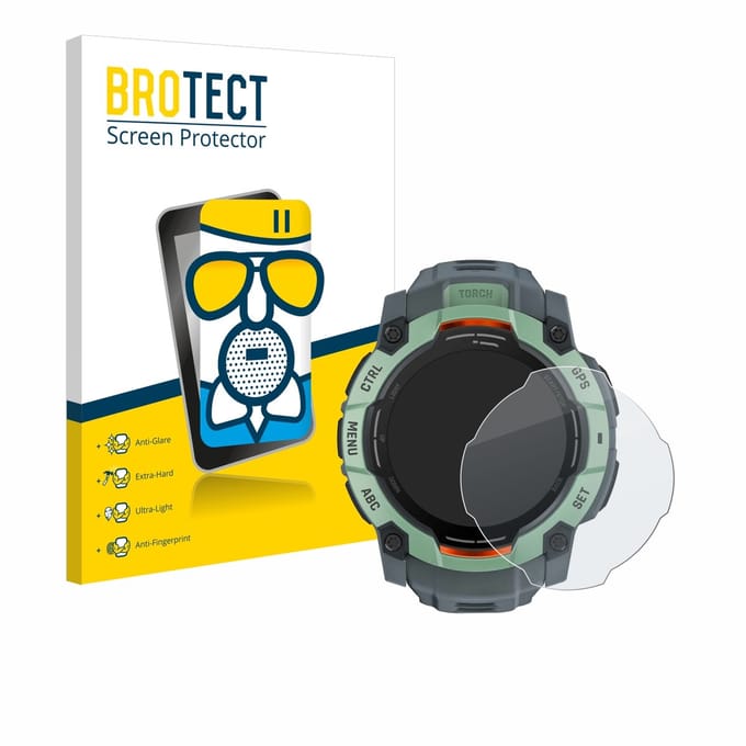 BROTECT - Screenprotector voor Garmin Instinct 3 AMOLED (50 mm) - Folie Beschermfolie Beschermglas matte