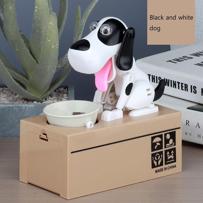 Leuke Cartoon Hond Spaarpot Slimme Puppy Kat Doos Spaarpot white