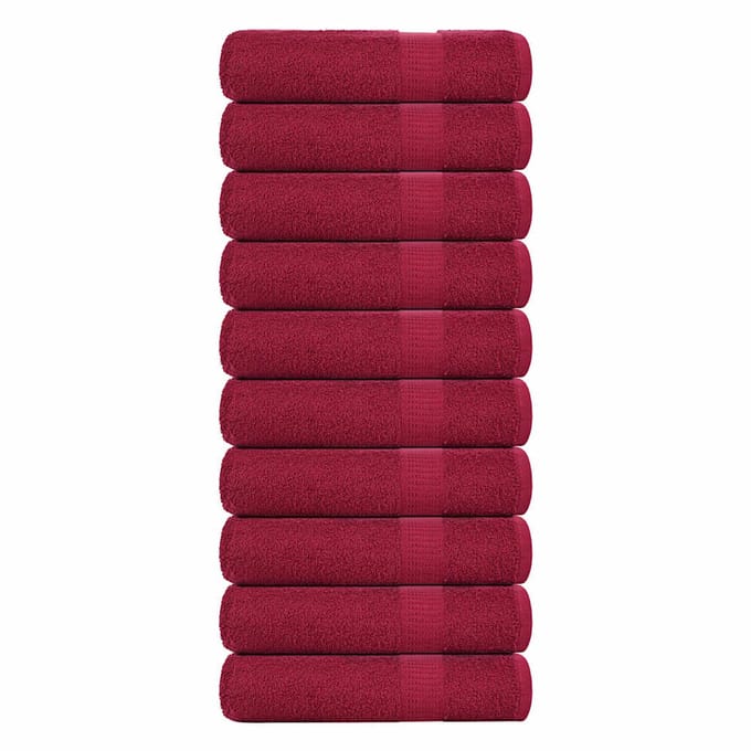 vidaXL - Douchehanddoeken - FROGN - 10 - st - 70x140 - cm - 360 - g/m² - bordeaux