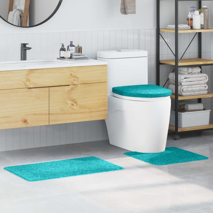 vidaXL - Antislip - Badmat - Set - 3 - pcs - Turquoise - PP