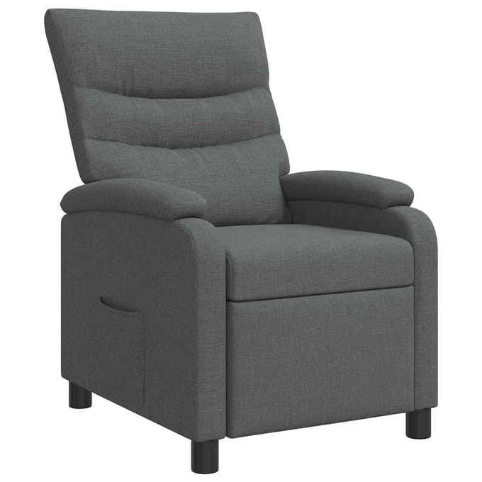 vidaXL - Recliner - Donkergrijs - Stof