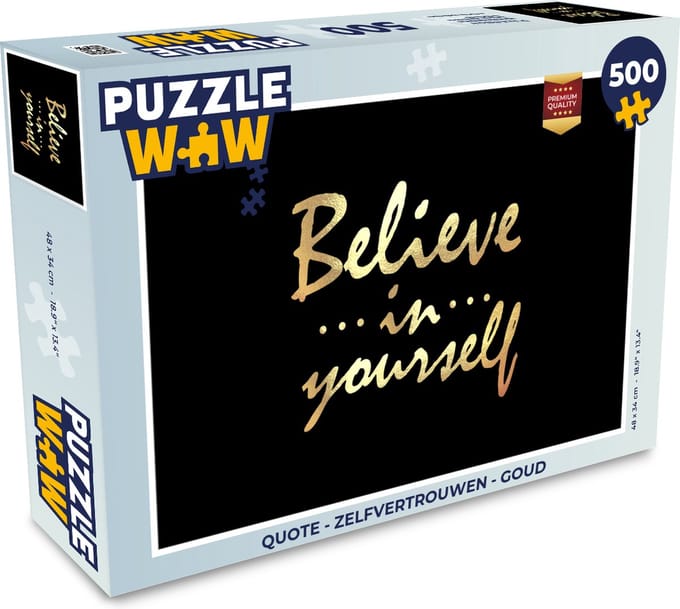 Puzzel Quote - Zelfvertrouwen - Goud - Legpuzzel - Puzzel 500 stukjes