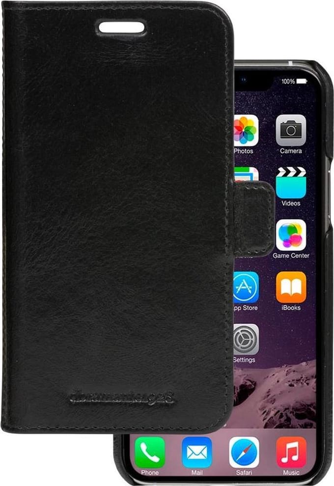 iPhone 11 Pro Max Bookcase hoesje - dbramante1928 - Effen Zwart - Leer