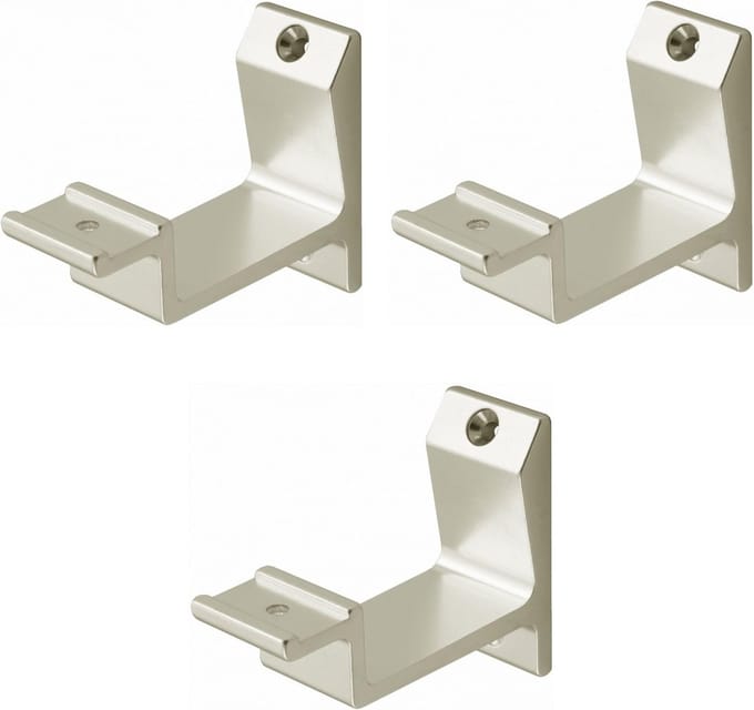 Hermeta leuninghouder 3540-02 - Nieuw Zilver - Aluminium - Opschroef - Hol zadel - 3 stuks