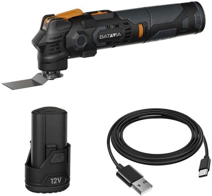 Batavia 12V Anti Vibratie Accu Multitool - Fixxpack 2.0 Set (incl. 2Ah accu & USB-C oplaadkabel)