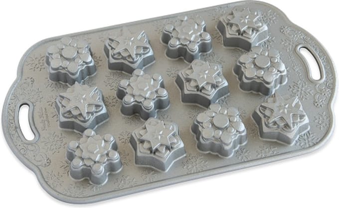 Bakvorm "Frosty Flakes Cakelet Pan" - Nordic Ware | Sparkling Silver Holiday