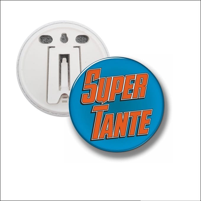 Button Met Clip 58 MM - Super Tante