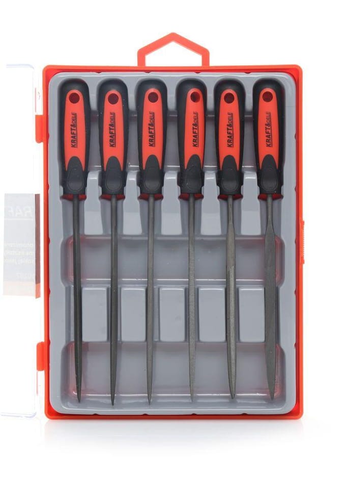 Set van 6 precisie vijlen voor metaalbewerking