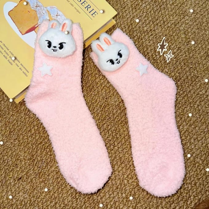 Stray Kids Pluche Sokken Leeknow white