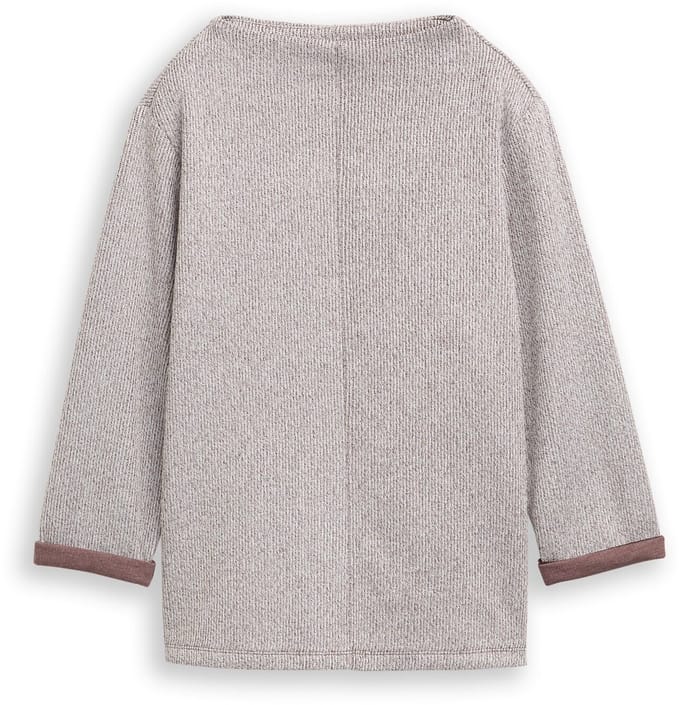 Tom Tailor - Sweatshirt met opstaande kraag - Maat M - dark pecan brown melange