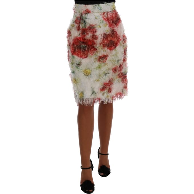 Rechte kokerrok met bloemenmotief voor dames van Dolce & Gabbana
