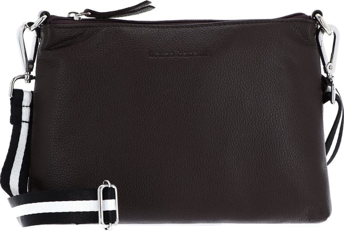 bruno banani Leren Schoudertas Crossbody Bag Brown Donkerbruin