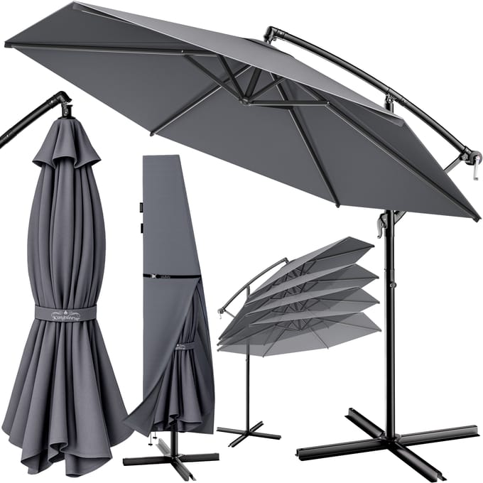 Kingsleeve Parasol - Ø330cm UV-Bescherming 80+ Slinger - Antraciet