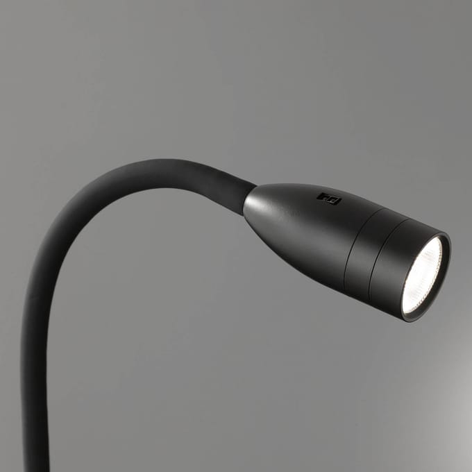 Fischer & Honsel Sten Wandlamp - LED Nachtlamp/leeslamp met flexibele arm - Warm wit licht - 5W - Dimbaar - Zwart