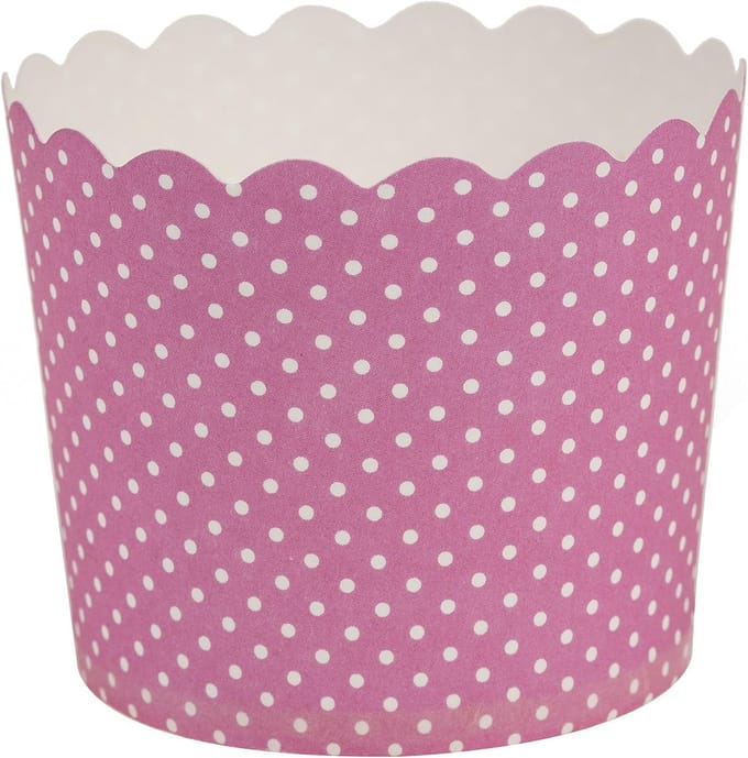 20 Grote Cupcake Bakvormpjes Roze en Gestipt
