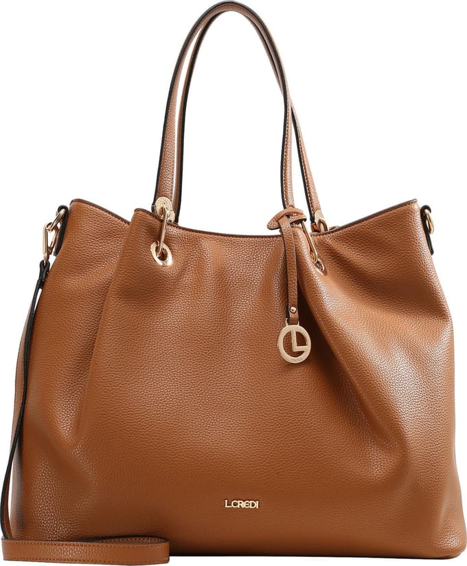 L.CREDI Schoudertas Ebony Shopper Cognac Lichtbruin
