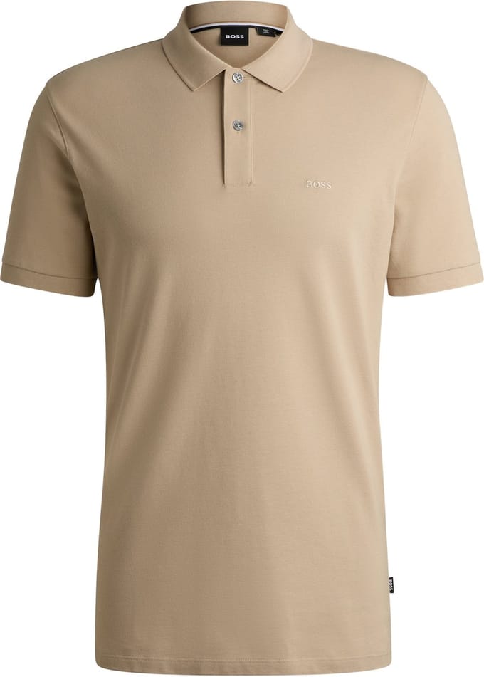 BOSS Pallas regular fit polo - pique - licht beige