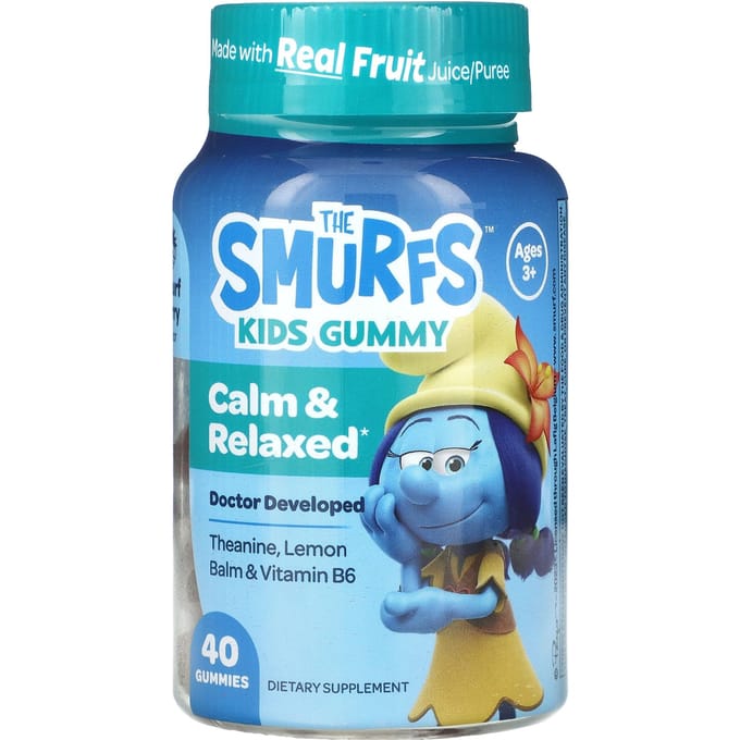 De Smurfen, kindergummies, kalmerend effect, vanaf 3 jaar, Smurfenbessen, 40 gummies
